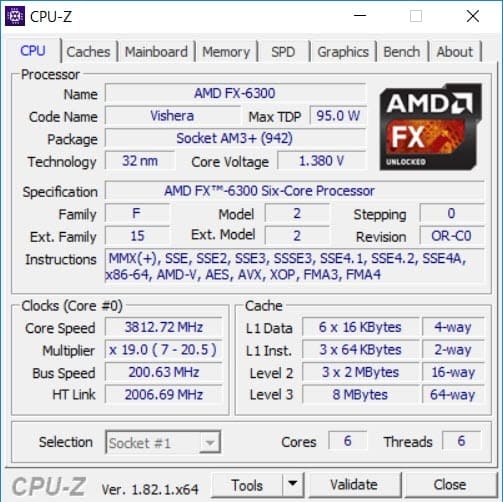 AMD FX 6300 AM3 35 ГГц тест характеристик