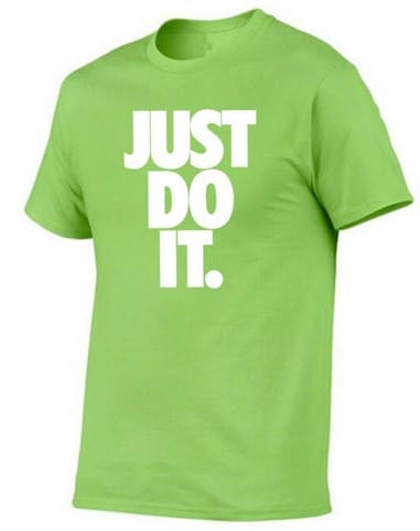 Распродажа футболки Just Do It на АлиЭкспресс за 52 руб. с доставкой цвет зеленый