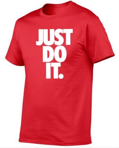 Распродажа футболки Just Do It на АлиЭкспресс за 52 руб. с доставкой цвет красный