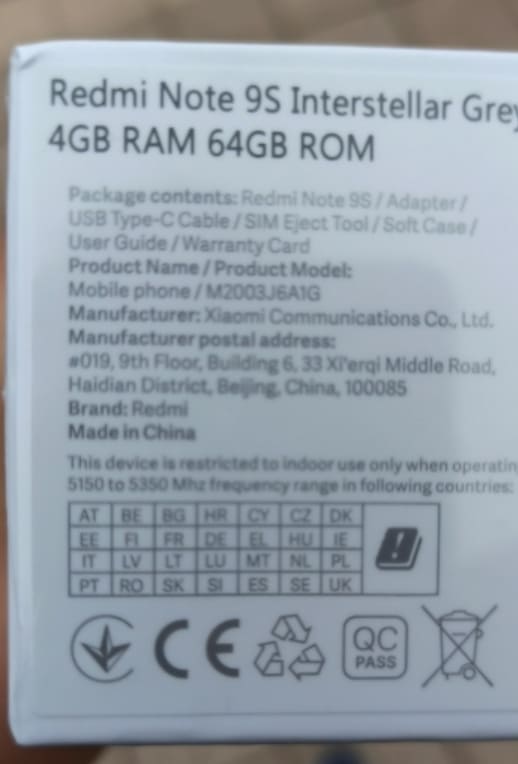 Характеристики Xiaomi Redmi Note 9S 