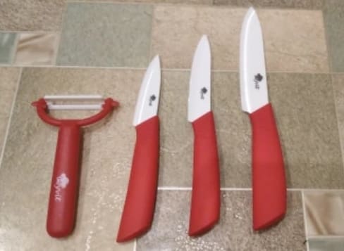 Качественные керамические ножи MYVIT цвет красный